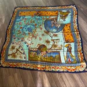 100% Silk Scarf Made in Italy EUC